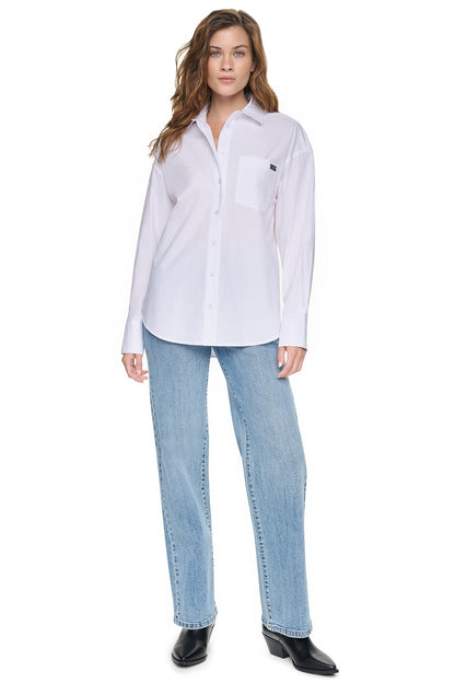DKNY GRAFFITI LOGO POPLIN SHIRT