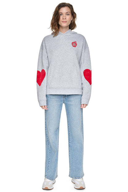 DKNY OVERSIZED BIG APPLE LOGO HOODIE