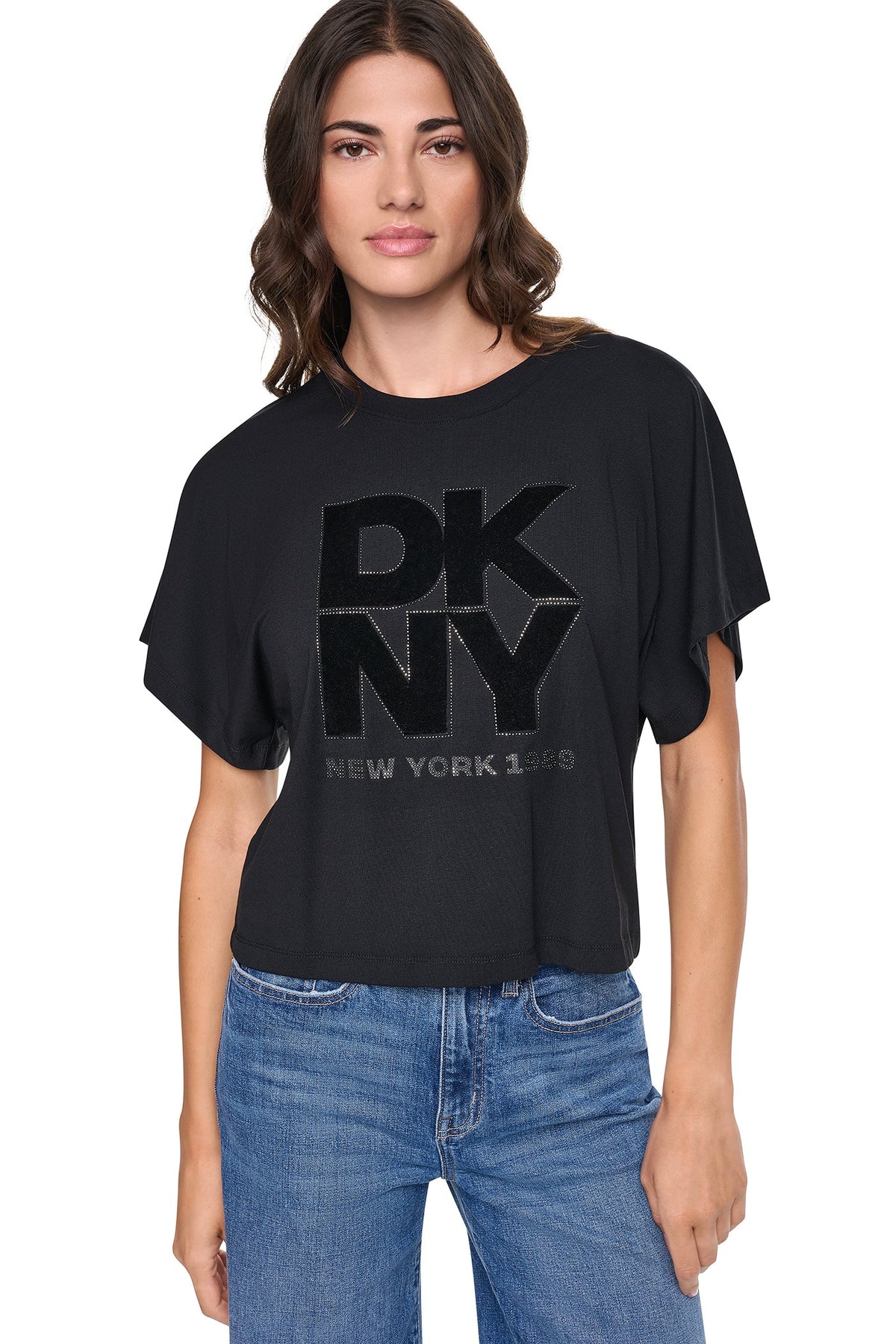 DKNY FLOCKED LOGO TEE