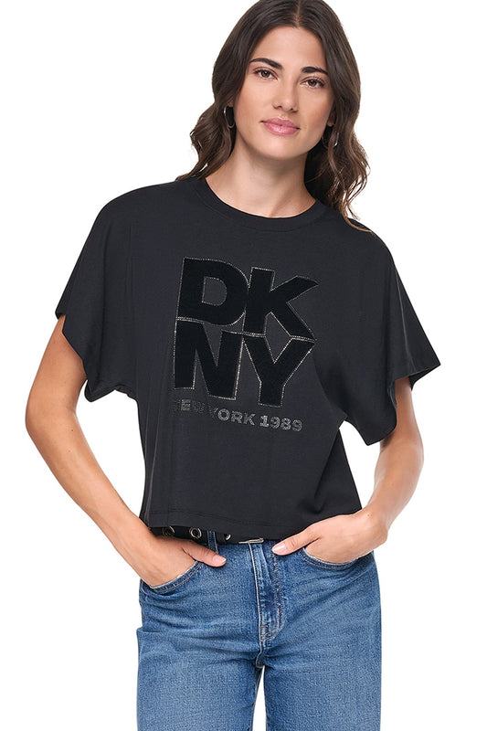 DKNY FLOCKED LOGO TEE