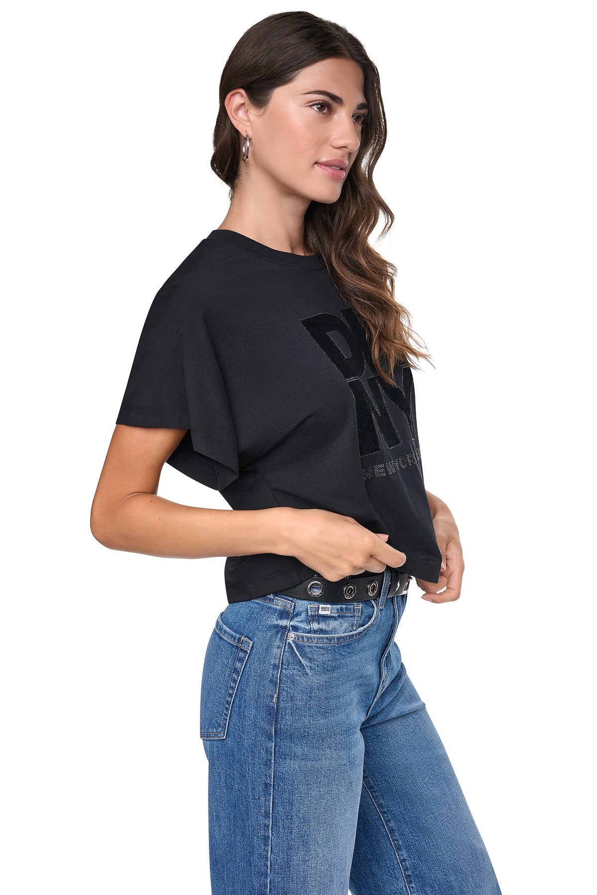 DKNY FLOCKED LOGO TEE