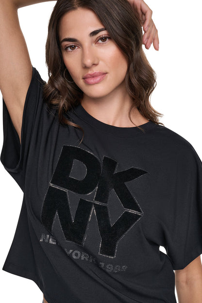 DKNY FLOCKED LOGO TEE