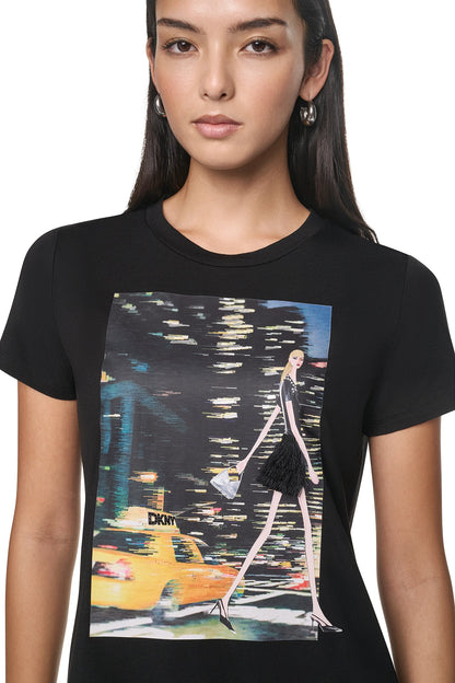 DKNY NYC NIGHTS GRAPHIC TEE