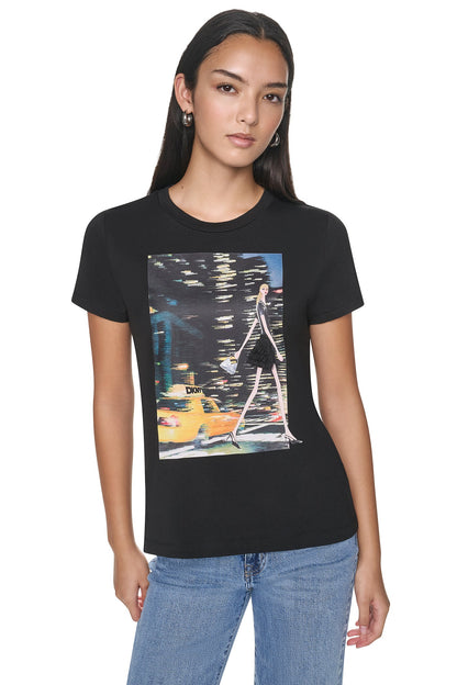 DKNY NYC NIGHTS GRAPHIC TEE