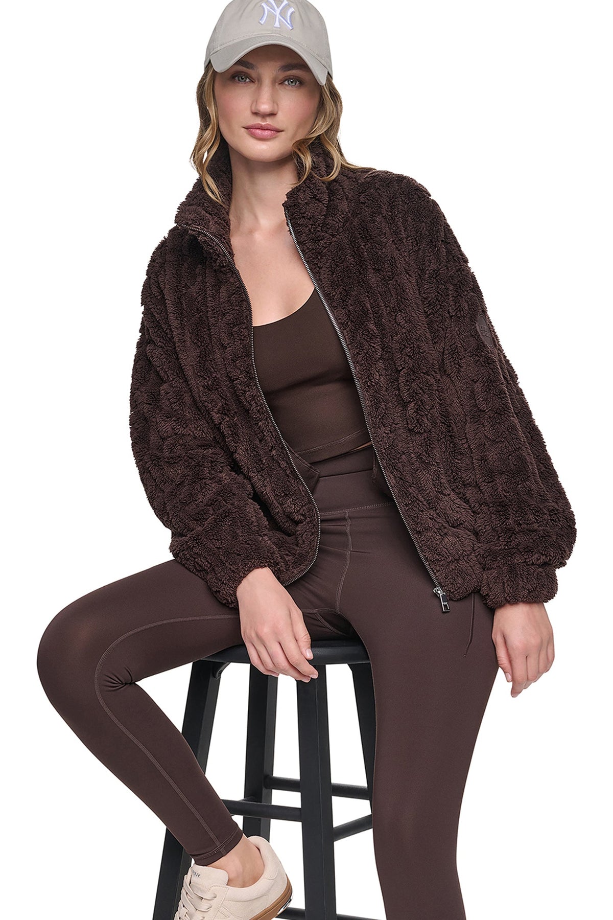 DKNY CABLE SHERPA FULL ZIP JACKET