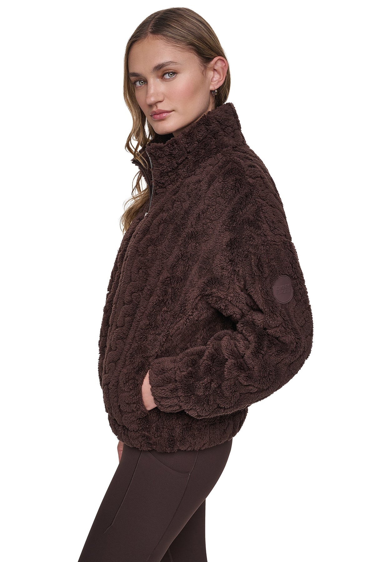 DKNY CABLE SHERPA FULL ZIP JACKET