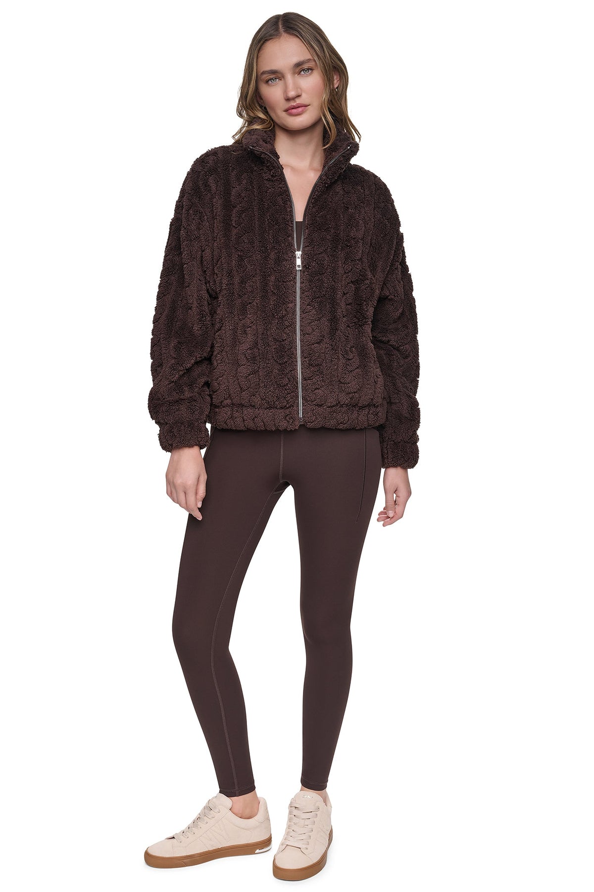 DKNY CABLE SHERPA FULL ZIP JACKET