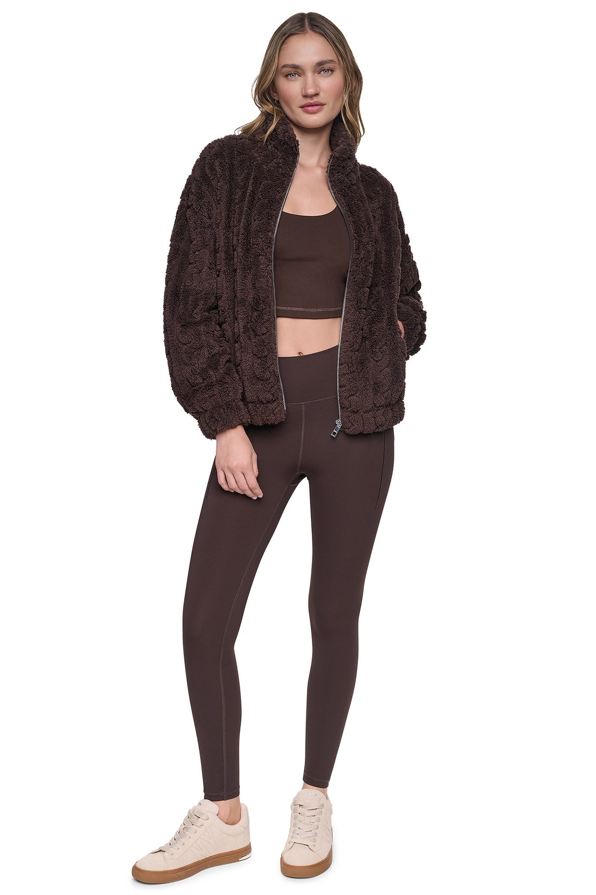 DKNY CABLE SHERPA FULL ZIP JACKET
