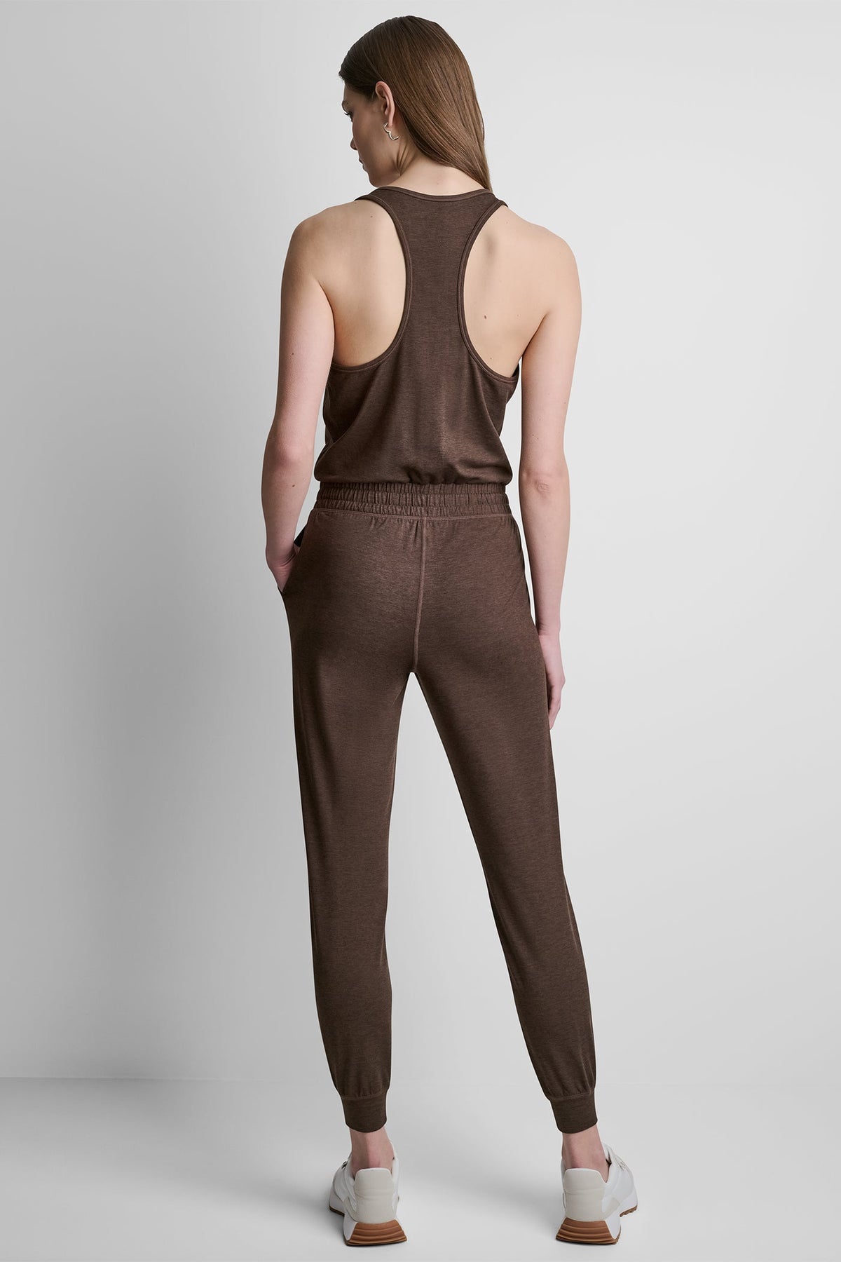 DKNY SPACEDYE RACERBACK TANK JUMPSUIT