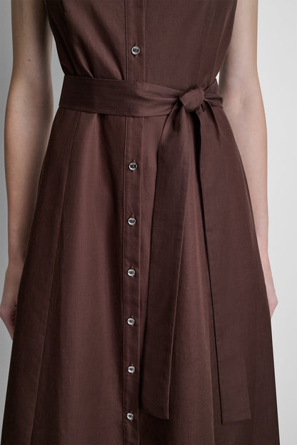 DKNY SLEEVELESS MIDI FIT & FLARE DRESS