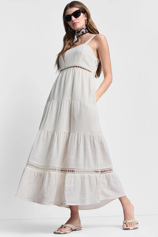 DKNY TIERED TANK MAXI DRESS