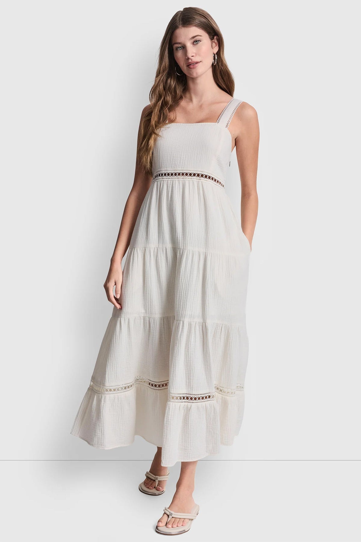 DKNY TIERED TANK MAXI DRESS