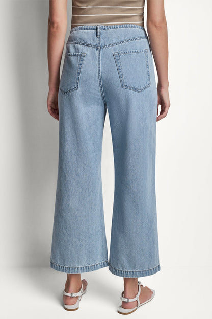 DKNY MID-RISE DRAWCORD WIDE LEG