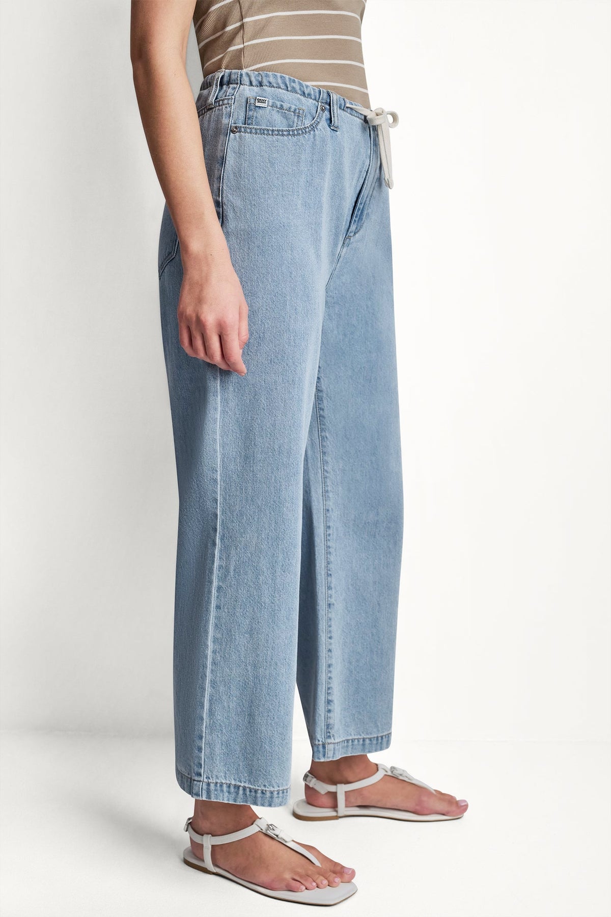 DKNY MID-RISE DRAWCORD WIDE LEG