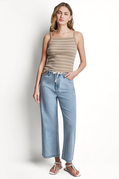 DKNY MID-RISE DRAWCORD WIDE LEG