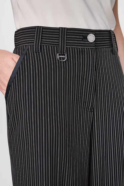 DKNY PINSTRIPE WIDE-LEG COMMUTER PANT