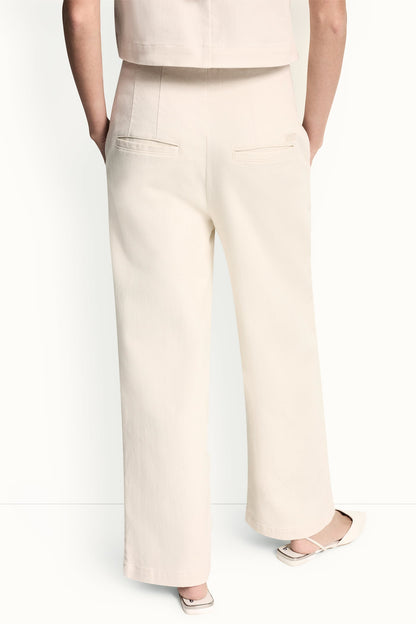 DKNY HIGH-RISE TWILL WIDE LEG PANT