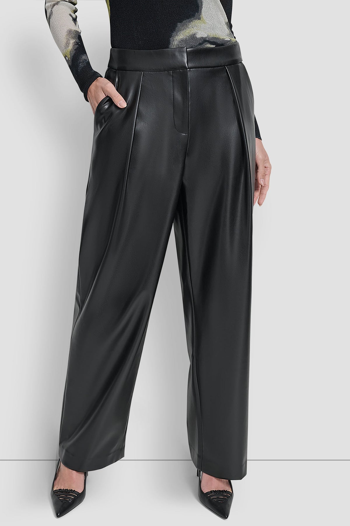 DKNY WIDE LEG PLEAT FRONT PANT