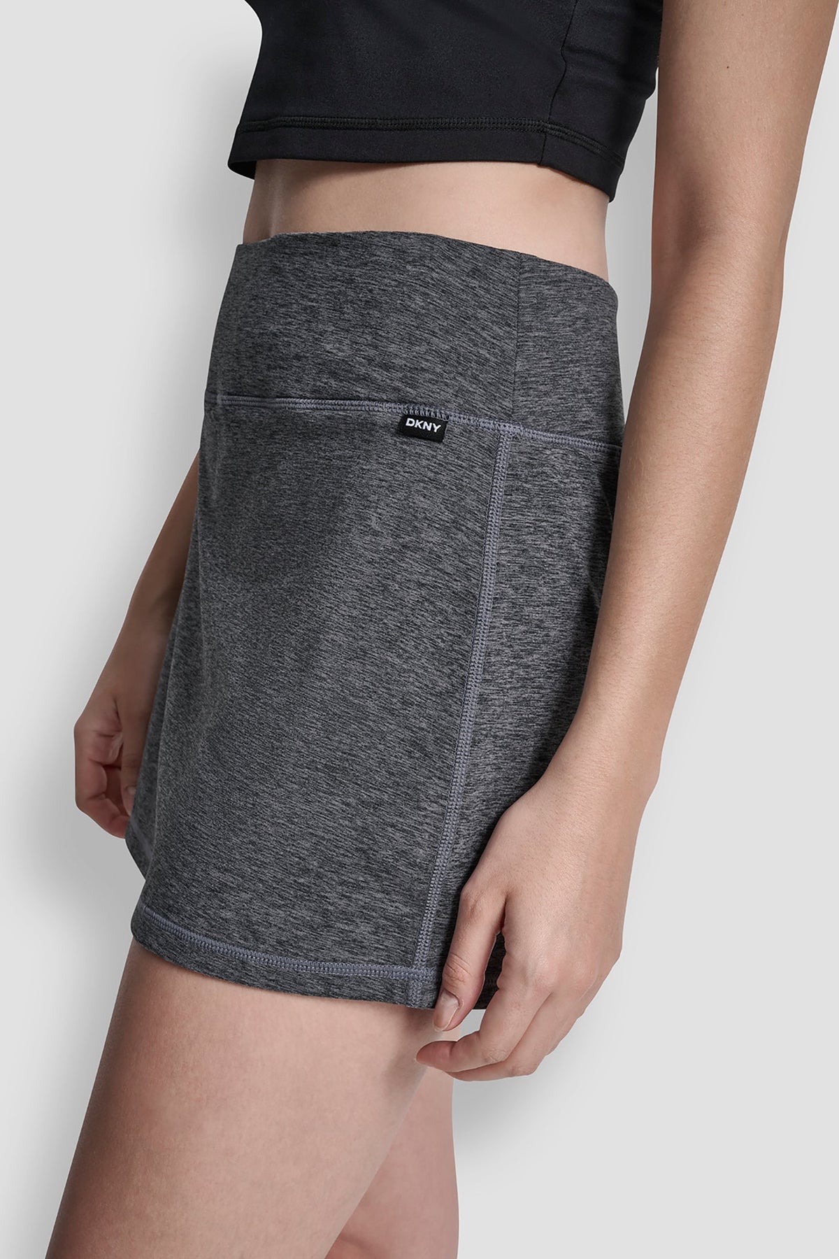 DKNY SPACEDYE SKORT WITH BUILT IN BIKE SHORT