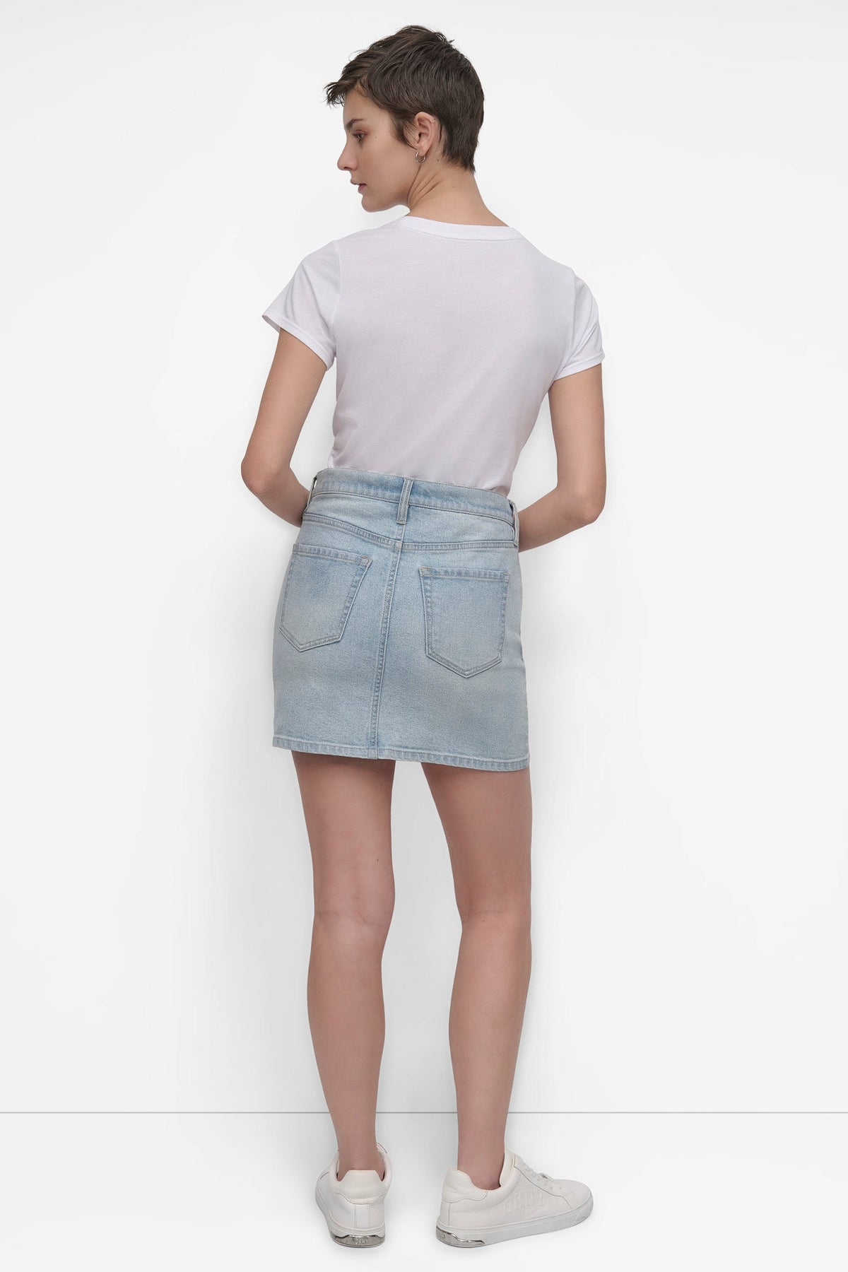 DKNY MINI SKIRT WITH RHINESTONE EMBELLISHMENT