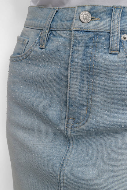 DKNY MINI SKIRT WITH RHINESTONE EMBELLISHMENT