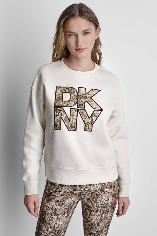DKNY SNAKE PRINT LOGO SWEATSHIRT