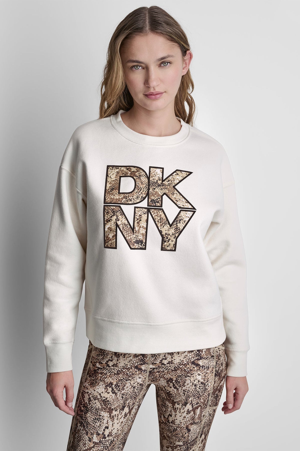 DKNY SNAKE PRINT LOGO SWEATSHIRT