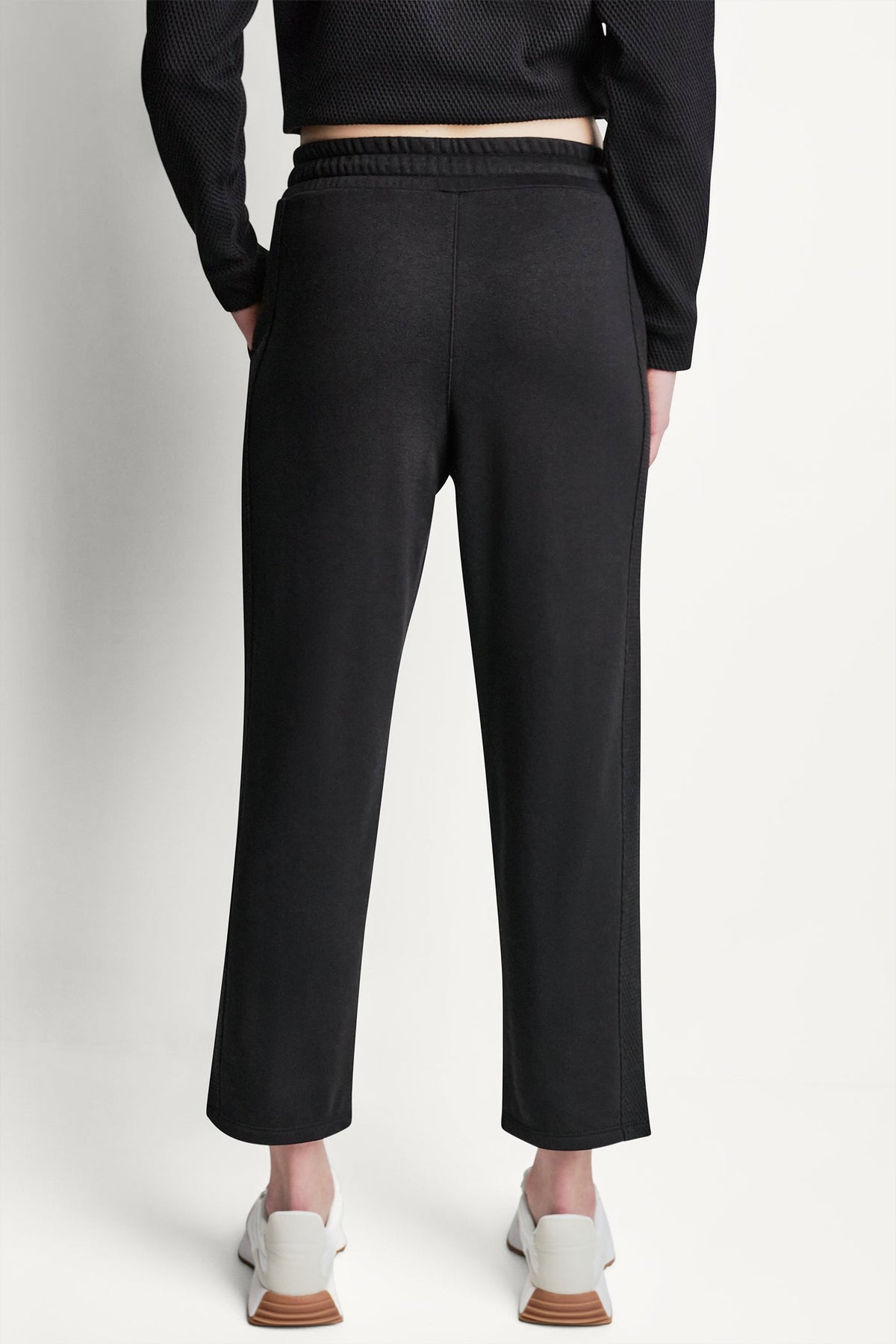 DKNY JACQUARD MIX HIGH-RISE ANKLE PANT