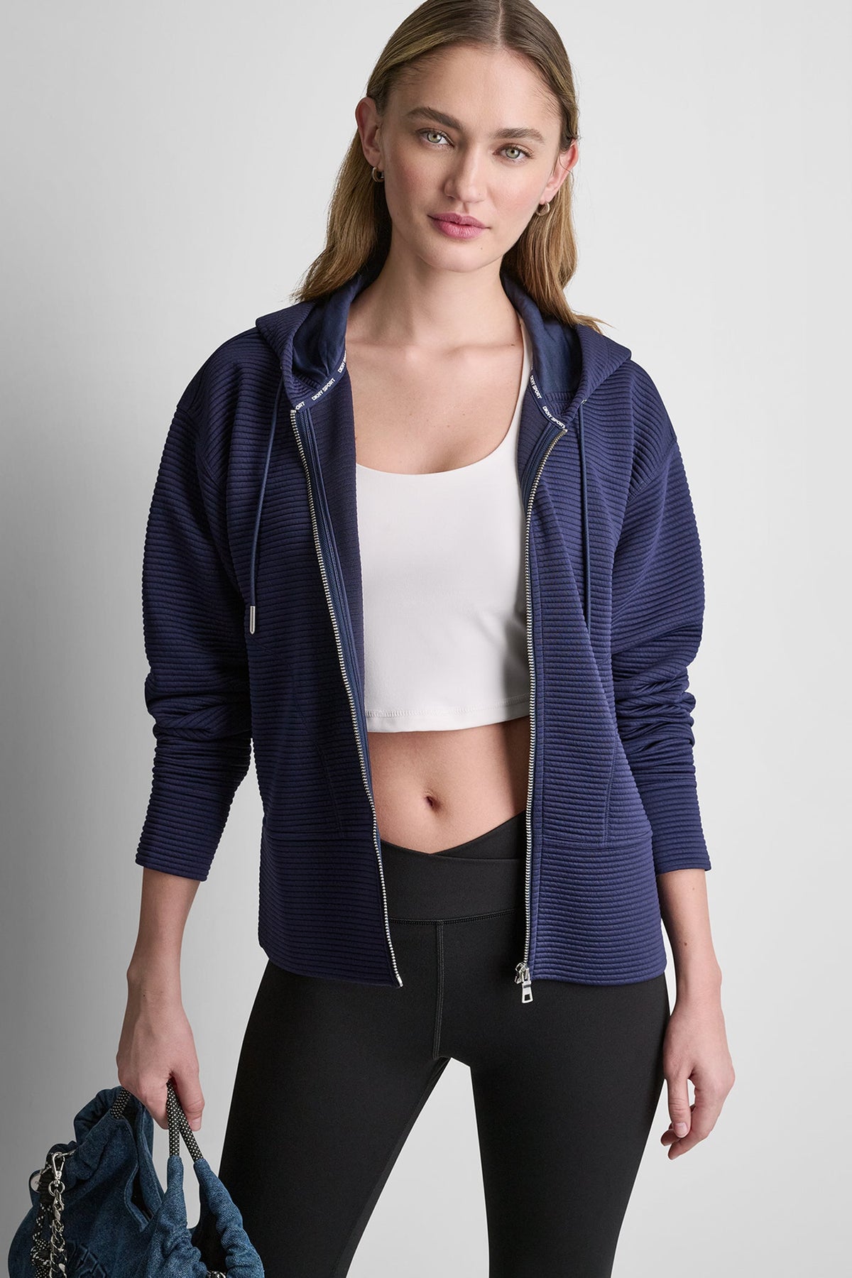 DKNY TECH OTTOMAN FULL ZIP HOODIE