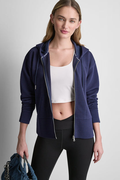 DKNY TECH OTTOMAN FULL ZIP HOODIE