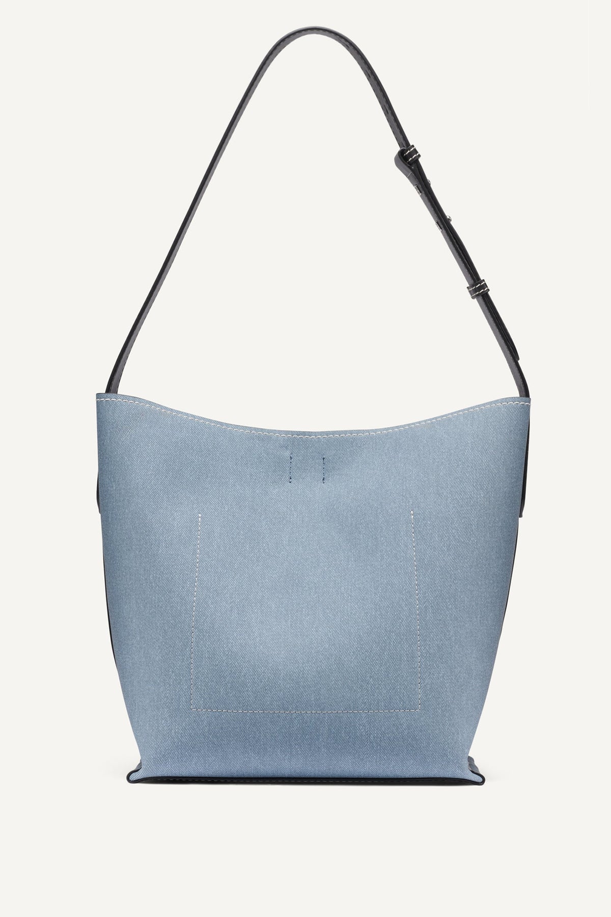DKNY NICOLE DENIM LOGO BUCKET BAG