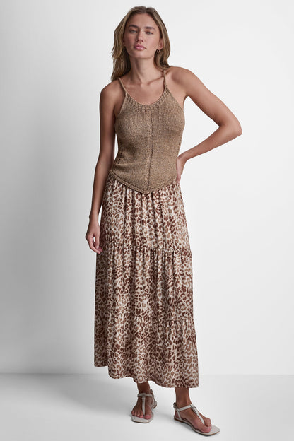 DKNY CURVED HEM RIB DETAIL CAMI