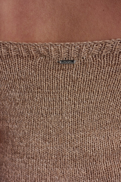 DKNY CURVED HEM RIB DETAIL CAMI
