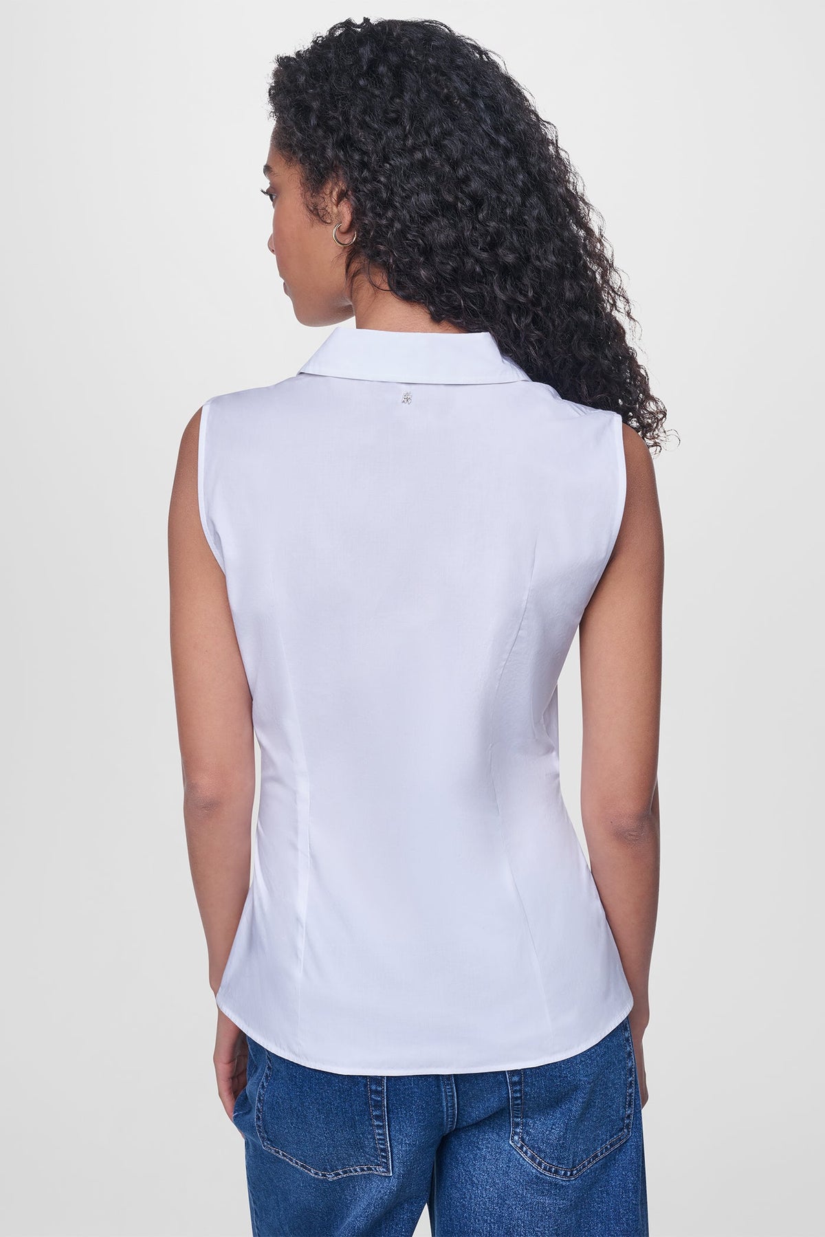 DKNY POPLIN TWIST FRONT SHIRT