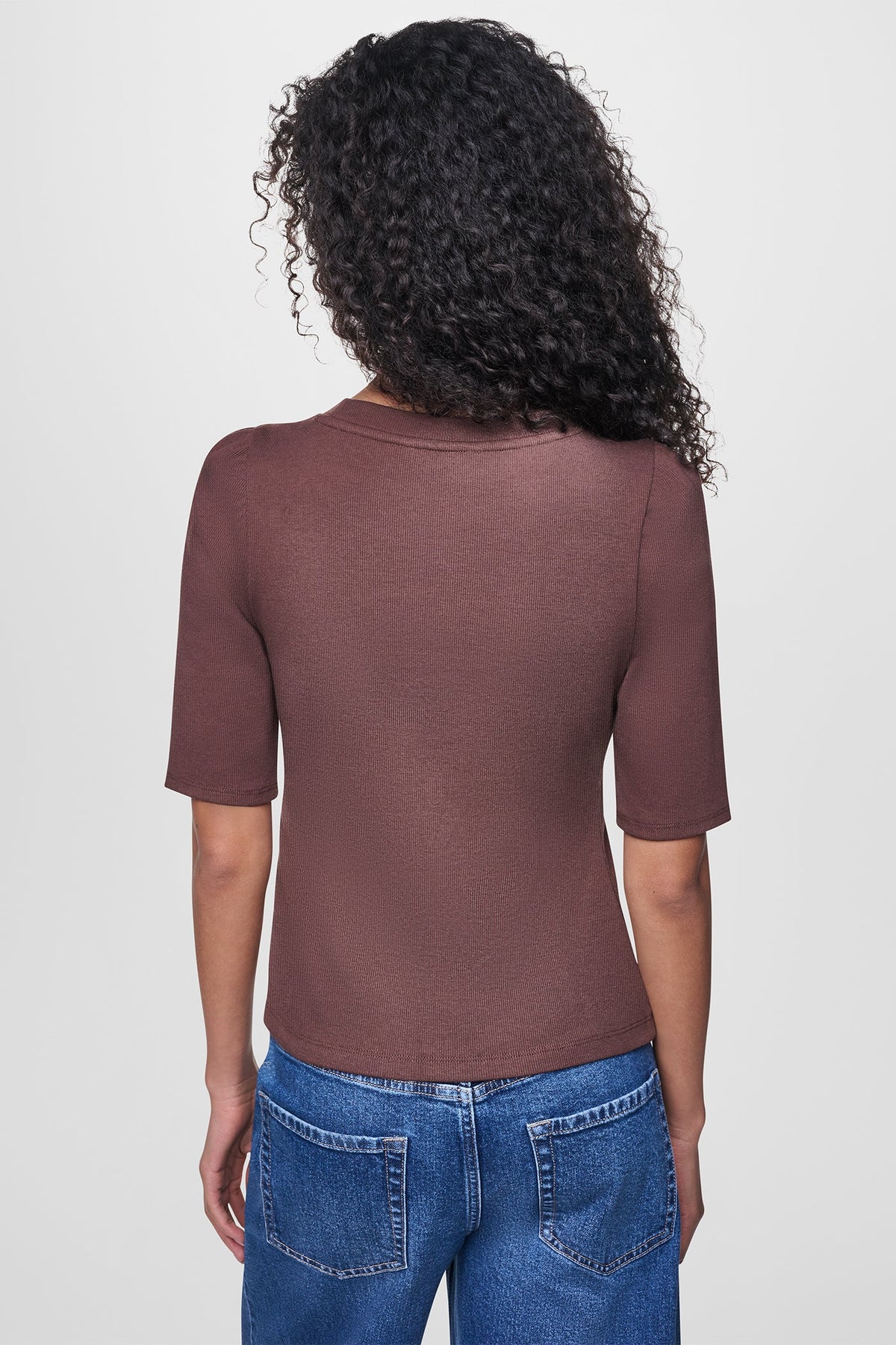 DKNY SHORT SLEEVE ASYMMETRIC TOP