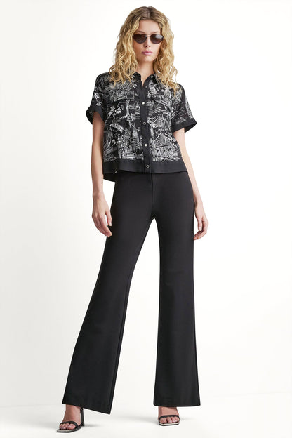DKNY PRINTED CAMP SHIRT