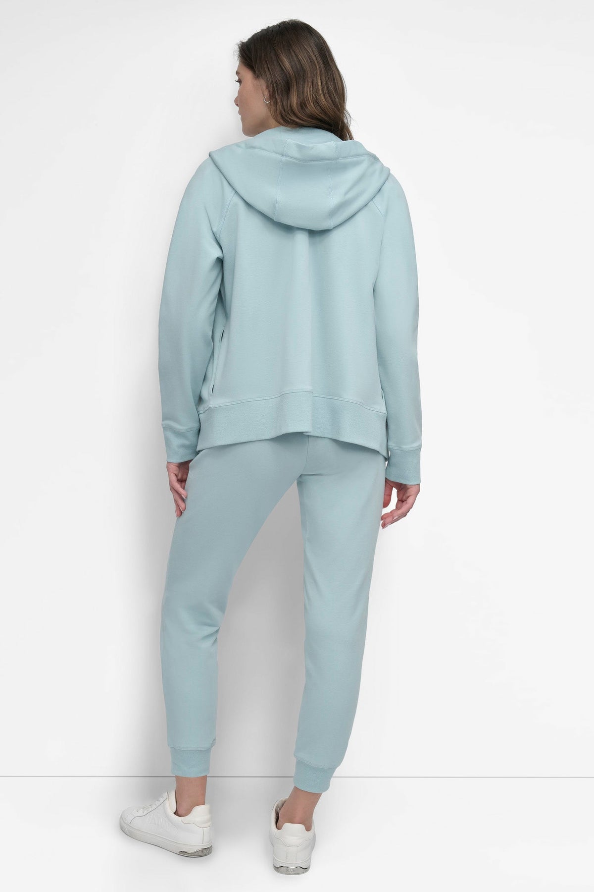 DKNY TWO-TONE LOGO DRAWSTRING HOODIE
