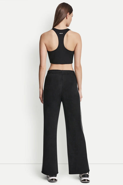 DKNY HIGH-RISE PIPED TRACK PANTS