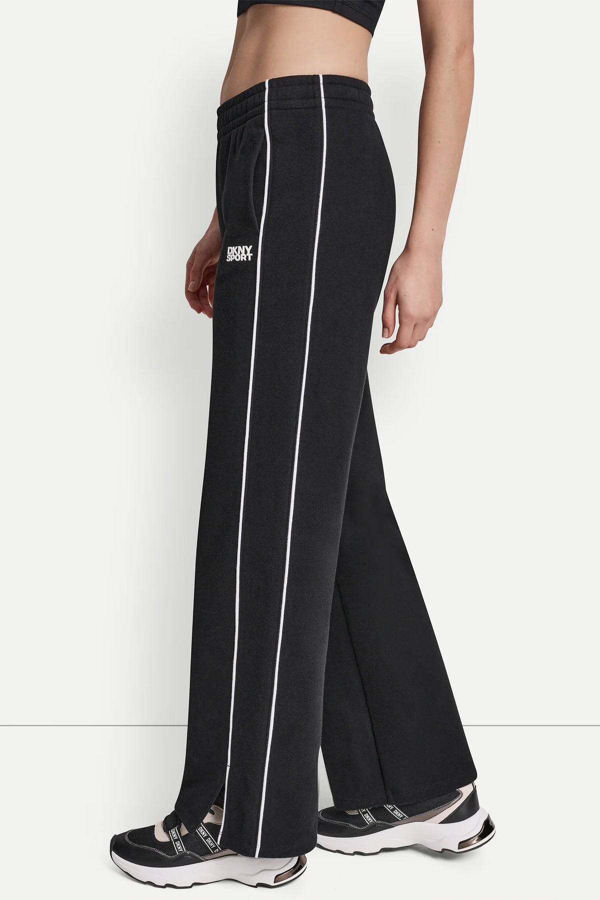 DKNY HIGH-RISE PIPED TRACK PANTS