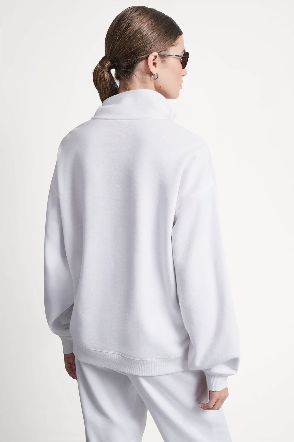DKNY LOGO QUARTER-ZIP SWEATSHIRT
