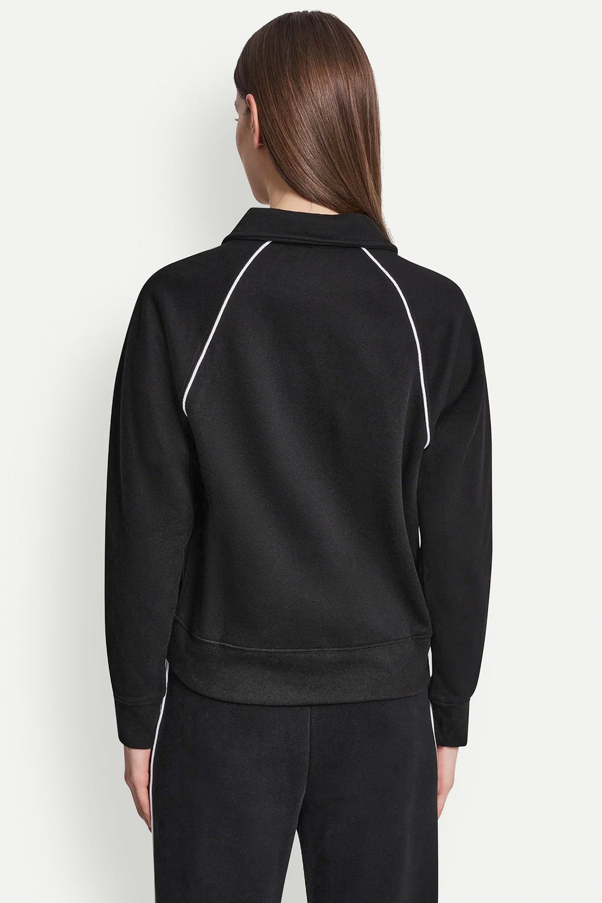 DKNY PIPED LOGO POLO SWEATSHIRT