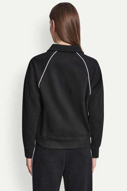 DKNY PIPED LOGO POLO SWEATSHIRT