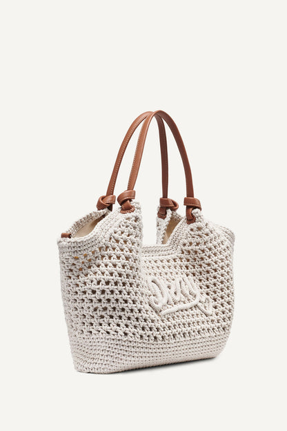 DKNY PAULA CROCHET LOGO MEDIUM COMMUTER TOTE