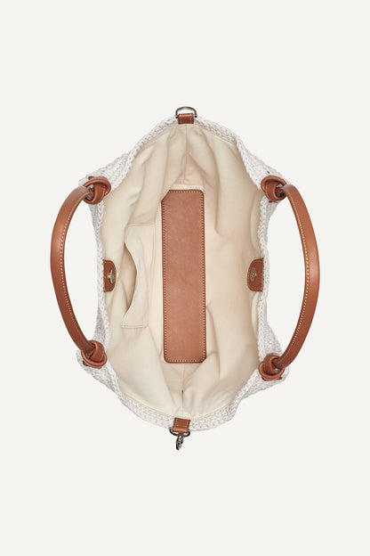 DKNY PAULA CROCHET LOGO MEDIUM COMMUTER TOTE