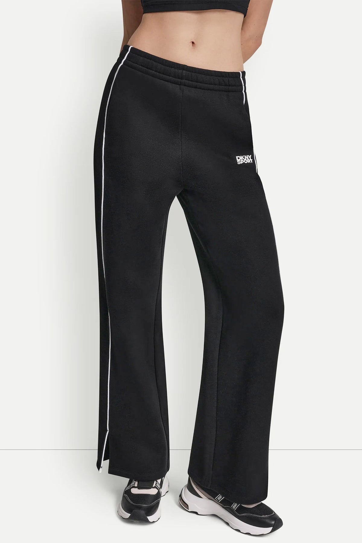 DKNY HIGH-RISE PIPED TRACK PANTS