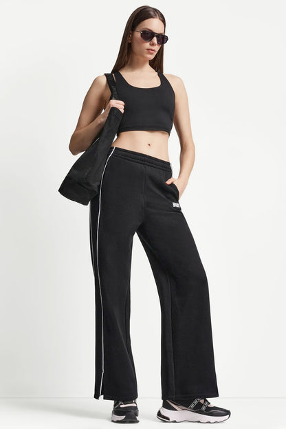 DKNY HIGH-RISE PIPED TRACK PANTS