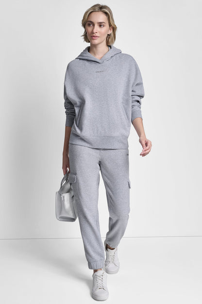 DKNY METALLIC BUBBLE LOGO HOODIE