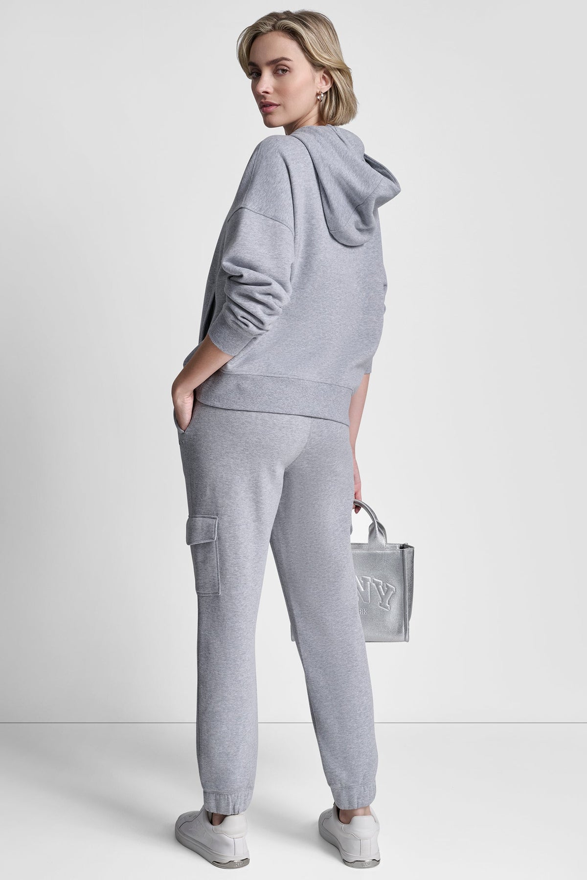 DKNY METALLIC BUBBLE LOGO HOODIE