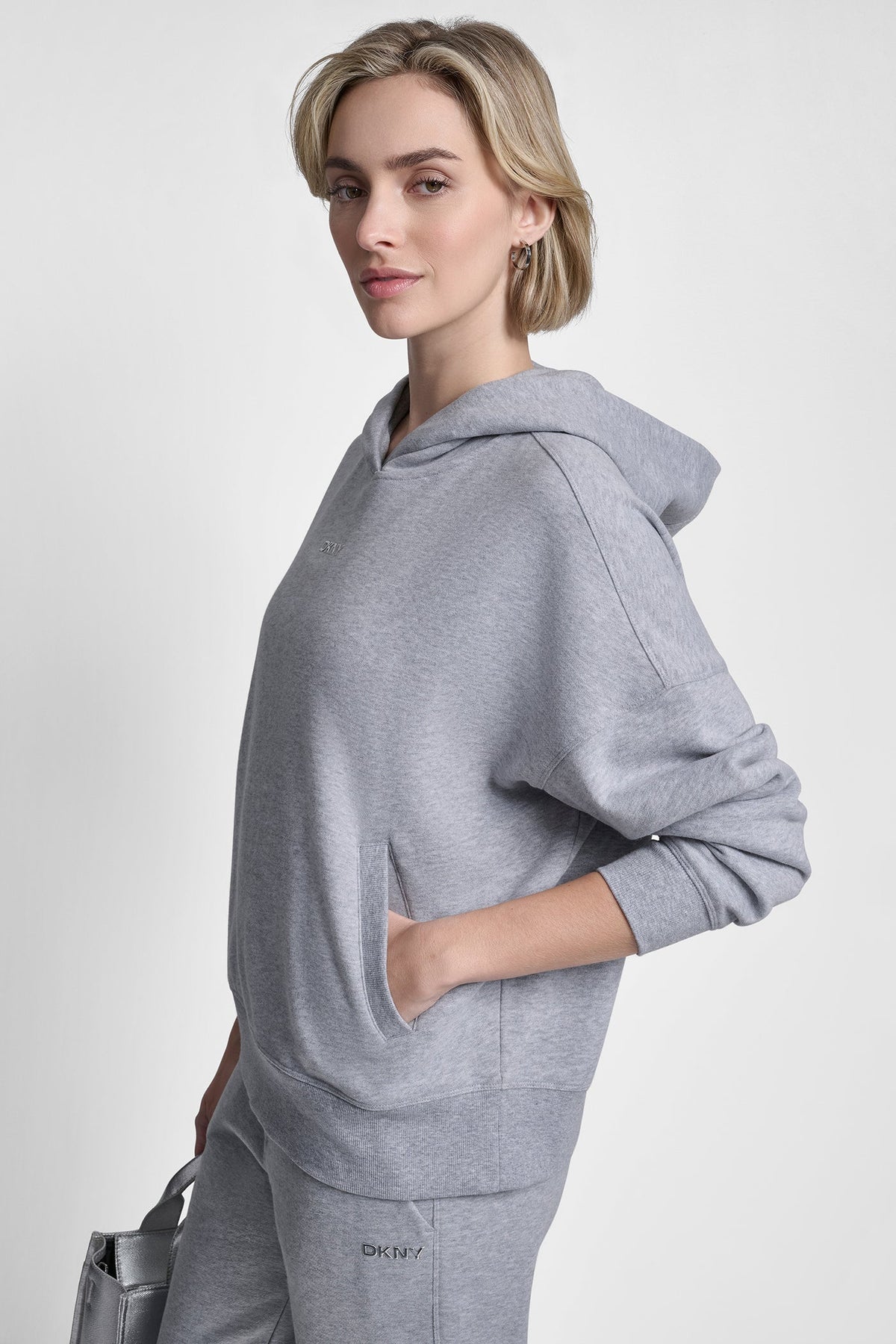 DKNY METALLIC BUBBLE LOGO HOODIE