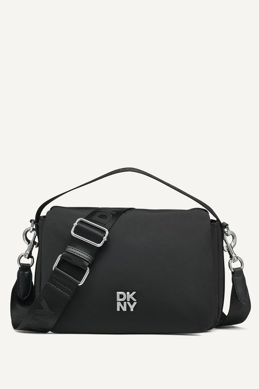 DKNY JENNY LOGO FLAP SHOULDER BAG